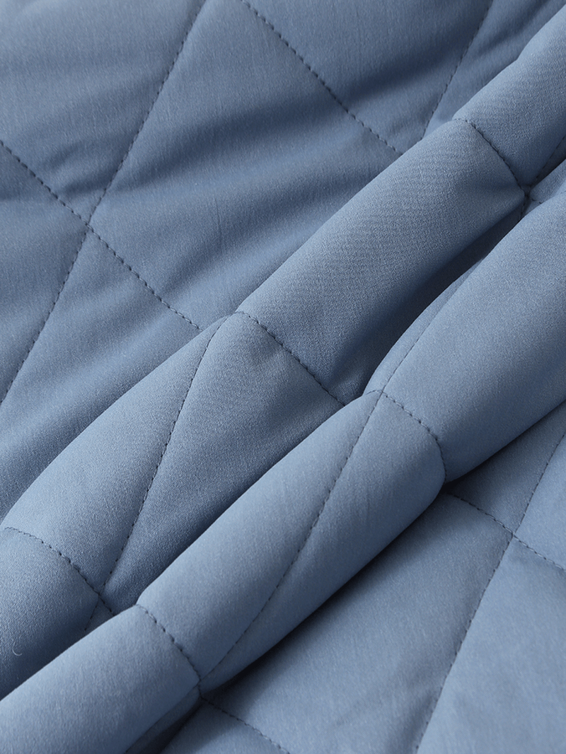 Mens Solid Color Zipper Warm Long Sleeve Casual Coats - MRSLM
