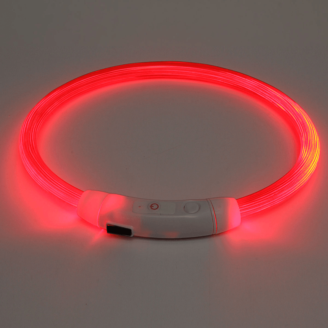 50CM Pet Dog Rechargeable USB Waterproof LED Flashing Light Band Collar - MRSLM