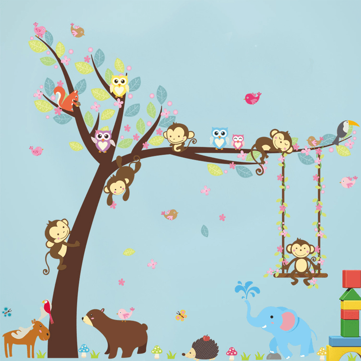 Owl Flower Tree Cute Monkey Swinging Decoration - MRSLM