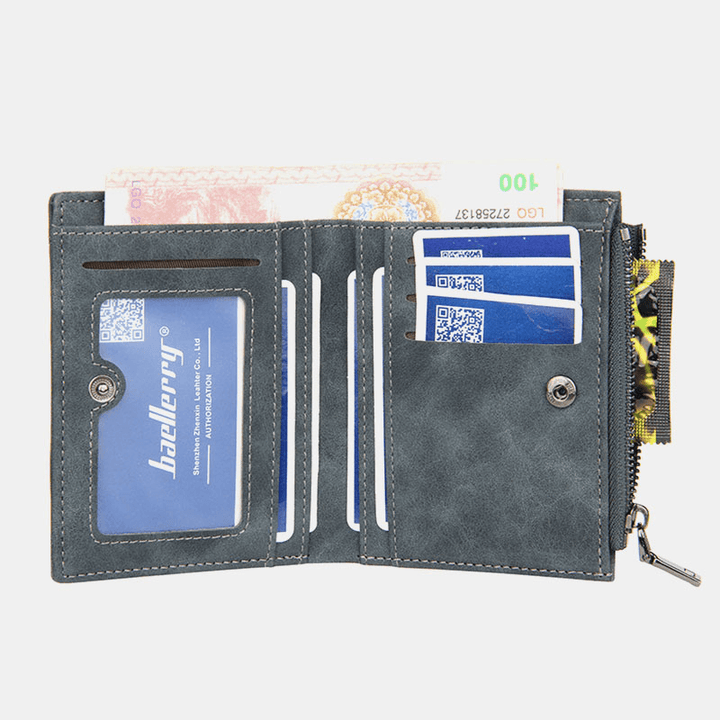 Men Faux Leather Fashion Casual Multi-Slot Card Holder Wallet - MRSLM