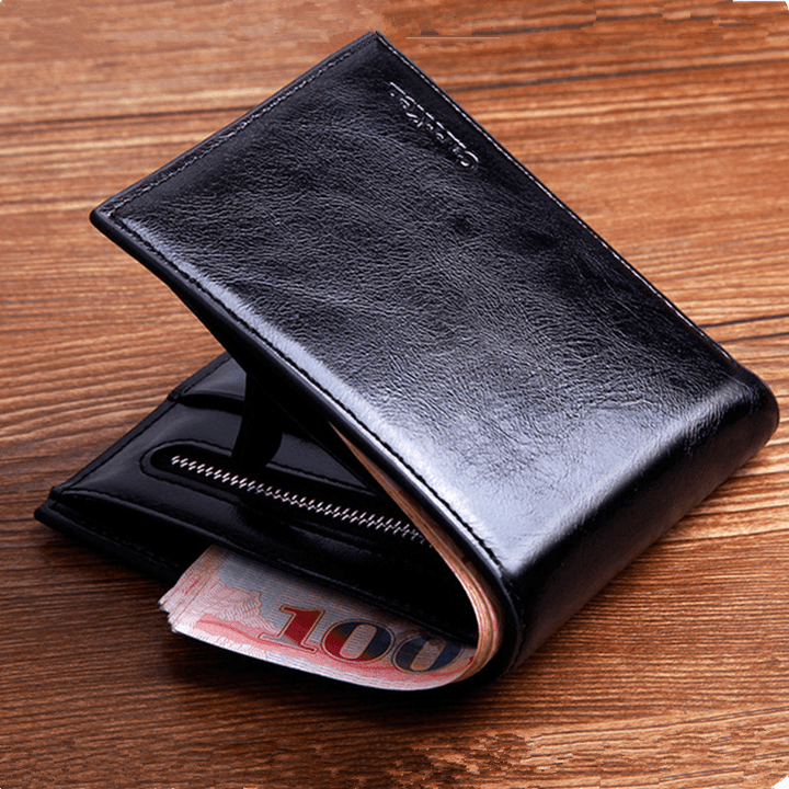 Carrken Men'S Vintage Two Fold Wallet PU Leather Credit ID Cards Holder Coin Purse - MRSLM