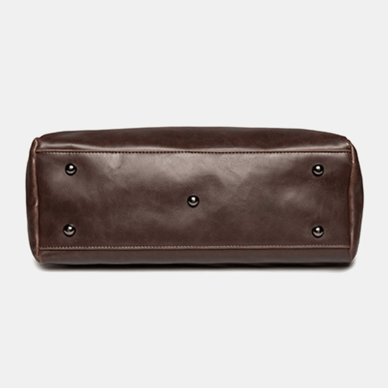 Men Large Capacity Waterproof Briefcase Handbag Retro 14 Inch Laptop Bag Crossbody Bag Shoulder Bag - MRSLM