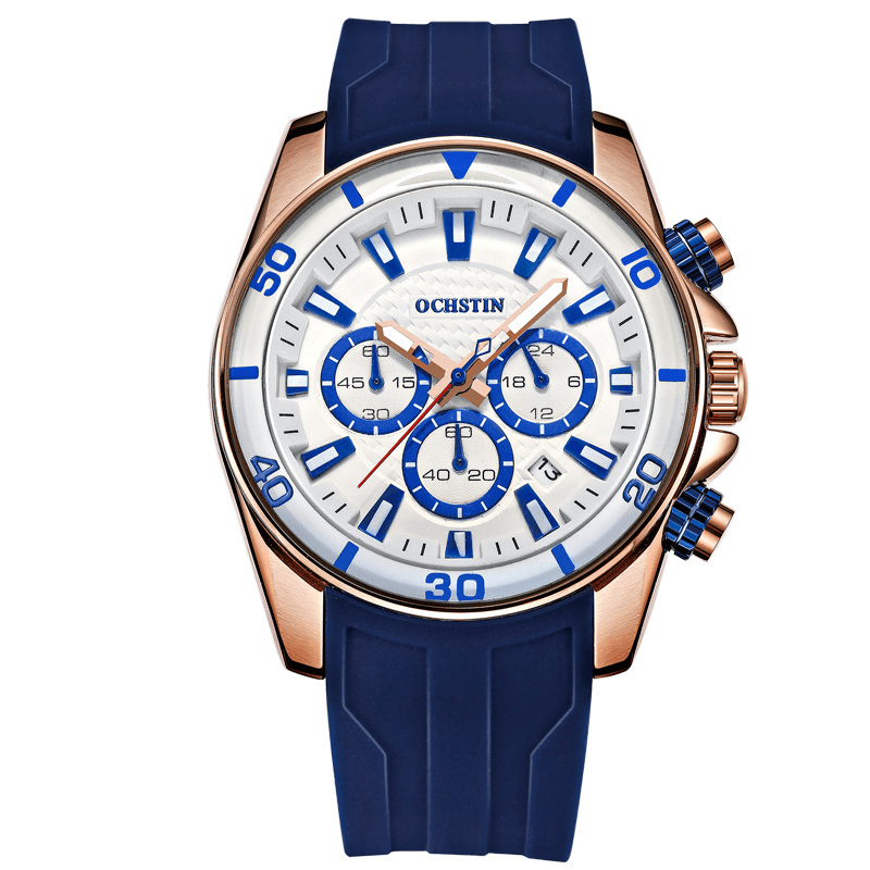 OCHSTIN GQ094 Bussiness Style Male Wristwatch Auto Date Stopwatch Military Quartz Watch - MRSLM