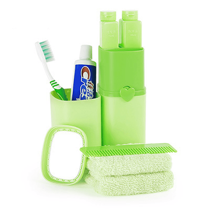 Honana BX-123 Protable Bathroom Wash Gargle Suit Wash Cup Travel Camping Shampoo Bottle Set - MRSLM