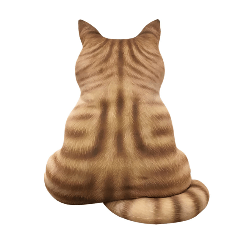 3D Cat Cushion Plush Toys Dolls Stuffed Animal Pillow Home Decorative Creative Birthday Gift Pillow - MRSLM