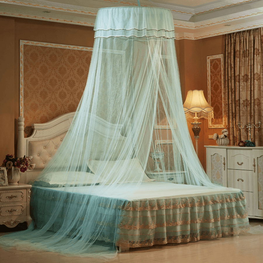 Solid Mosquito Net Bed Queen Size Home Dome Foldable Bed Canopy Elegant Princess - MRSLM