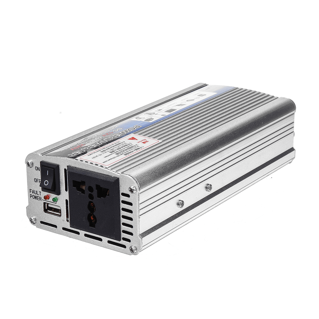 Solar Power Inverter 1000W True DC 12V to AC 220V USB Modified Sine Wave Converter Car Power Inverter Charger Adapter - MRSLM