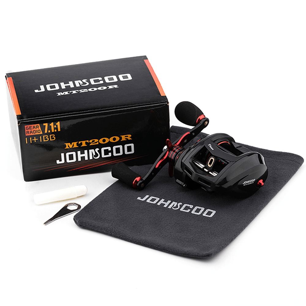 JOHNCOO 7.1:1 Metal Fishing Reel Long-Distance Casting Reel Super Smooth Portable Left and Right Wheel Outdoor Fishing Reel - MRSLM