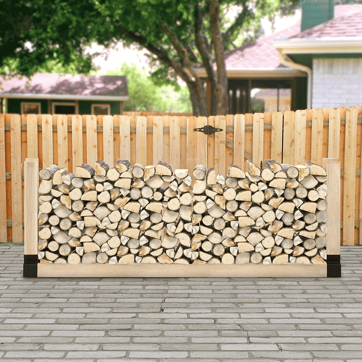Kingso Firewood Rack Bracket with Screws Heavy Duty Firewood Holder Adjustable Length Log Wood Rack Fireplace Wood Storage Holder - MRSLM