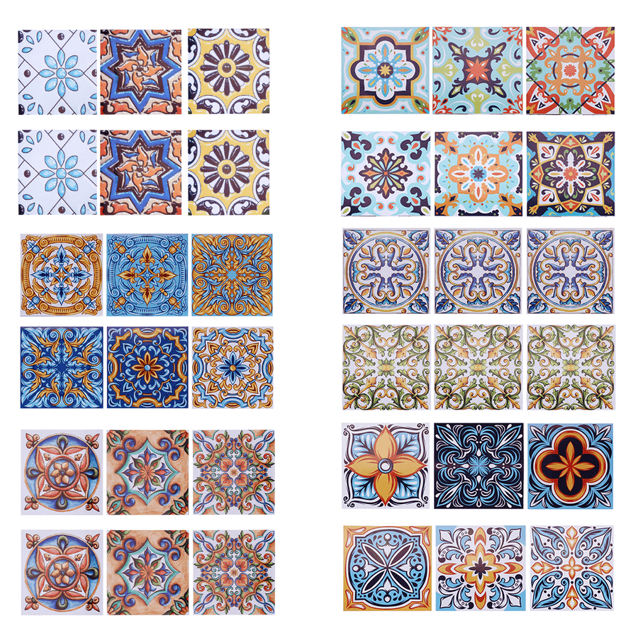6Pcs Waterproof Tile Style Tile Stickers European and American Tile Stickers - MRSLM