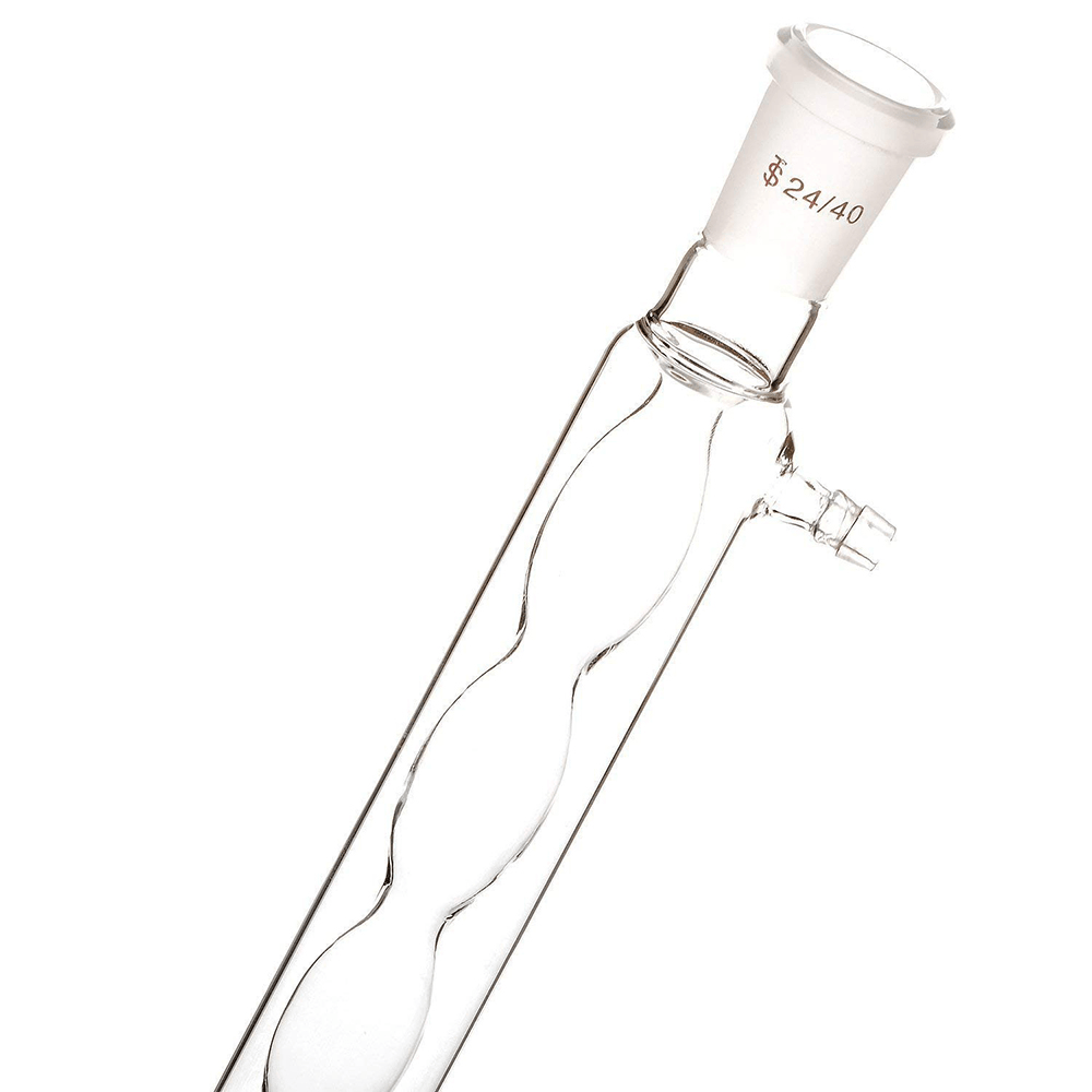24/40 200Mm Glass Allihn Condenser Chemistry Lab Experiment Test with Spherical Inner Tube Straight Mouth - MRSLM