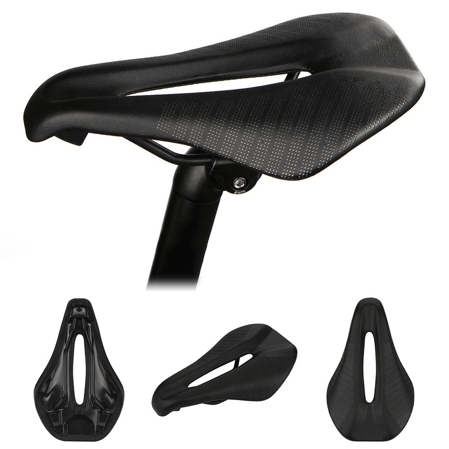 GUB 1218 Carbon Fiber+Leather Breathable Bicycle Saddle Comfort Lightweight Cycling Seat Cushion Pads for MTB Road Bike - MRSLM