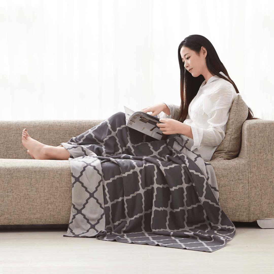 MEIWAN Winter Cotton Knitting Blanket Double-Dyed Baby Available Home Textile Gift from Xiaomi Youpin - MRSLM