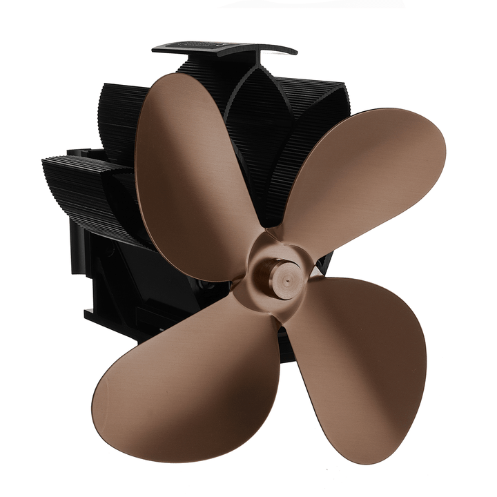 4 Blades Heat Powered Stove Fireplace Fan Silent Wall Mounted Eco-Friendly Heat Circulation Eco Fan - MRSLM