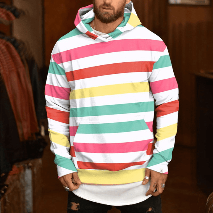 Loose Printed Casual Fleece Hooded Jacket - MRSLM