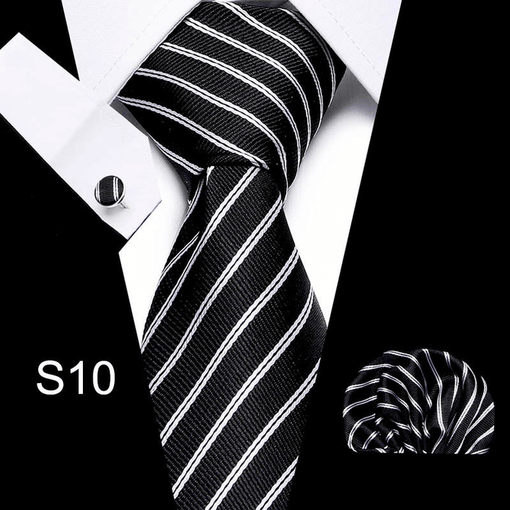Men'S Tie Suit Striped Plaid 3-Piece Suit - MRSLM