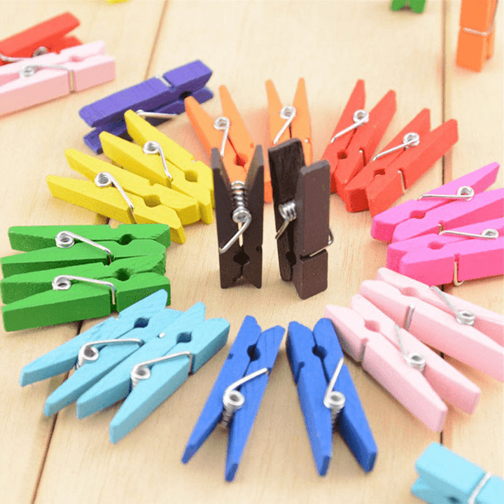 Honana HN-CH011 10Pcs Colorful Wodden Clothespins Durable Photo Paper Peg Pin Craft Clips - MRSLM