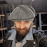 herringbone newsboy flat cap, view 4 - MRSLM