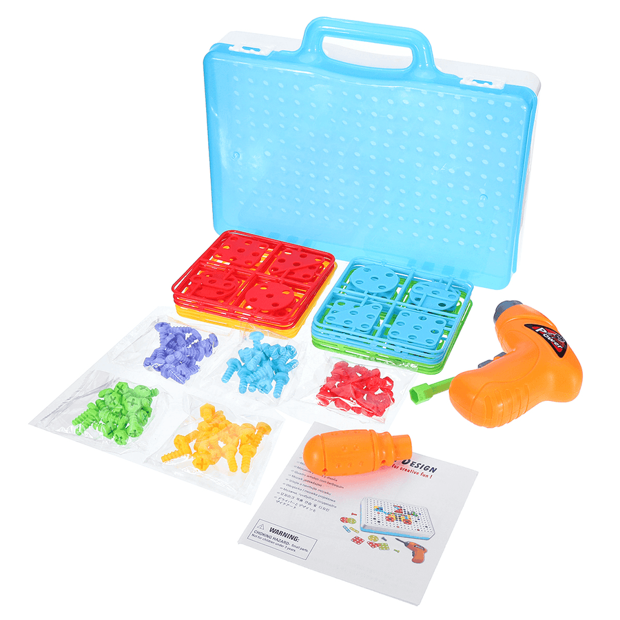 Children Fun Electric Drill Puzzle Toys Disassemble Screw Nut Assembly Comb - MRSLM