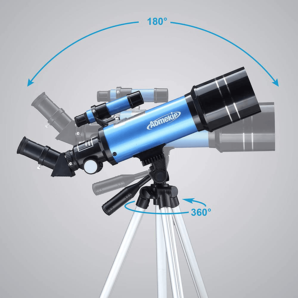 AOMEKIE 15-66X Astronomical Telescope Portable Kids Telescope Refractor Space Moon Watching for Beginners Gift with Adjustable Tripod Phone Adapter - MRSLM