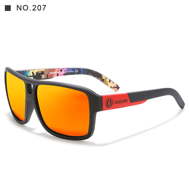 Square Sports Polarized Sunglasses European and American Colorful Big Frame Cycling Glasses - MRSLM