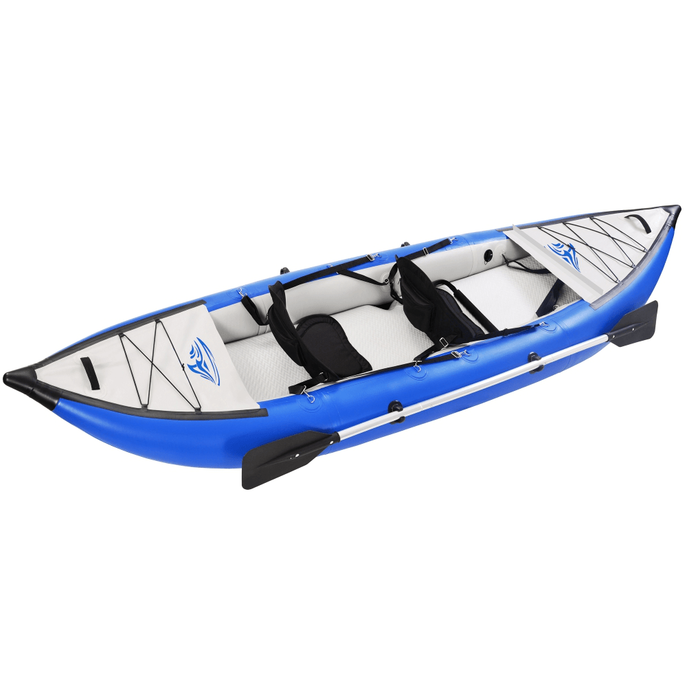 [US Direct] 12FT Inflatable Kayak Set 2-Person Portable Recreational Touring Boating Max Load 946Lbs with Paddle Air Pump - MRSLM