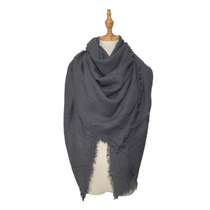 Women'S Shawl with Square and Longsolid Color Scarf - MRSLM