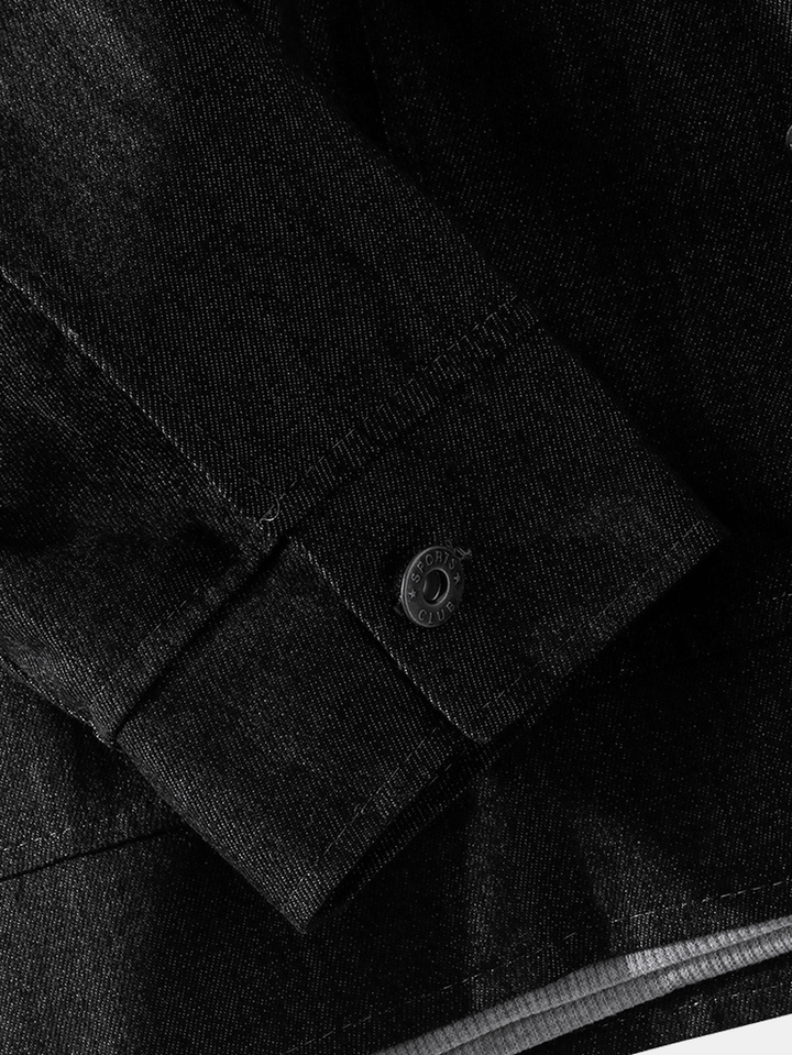 Mens Contrast Patchwork Button up Lapel Cotton Outdoor Stylish Denim Jacket - MRSLM