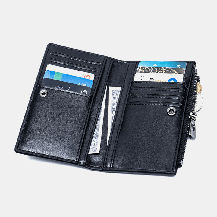 Men Faux Leather Retro Business Multi-Slot Hand Carry Card Holder Wallet Clutch Purse - MRSLM