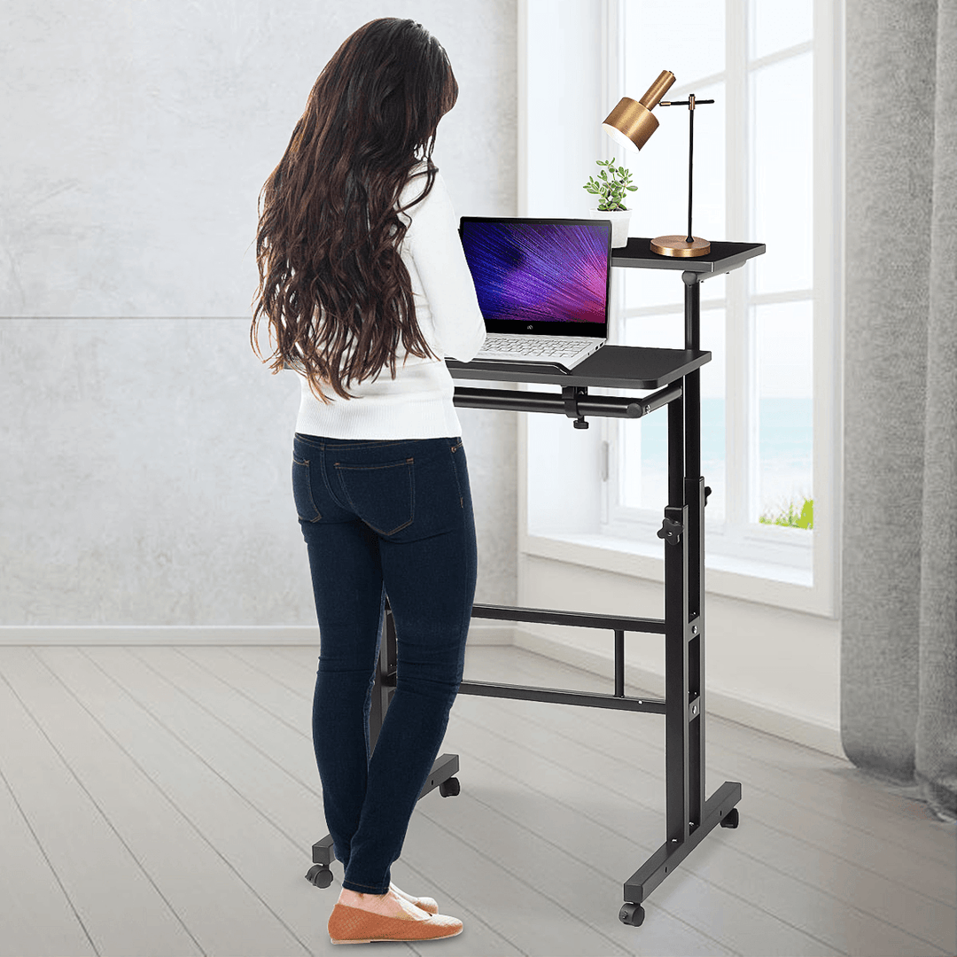 Computer Laptop Desk Standing Movable Laptop Table Simple Modern Desktop Multifunctional Workstation Study Table for Home Office - MRSLM