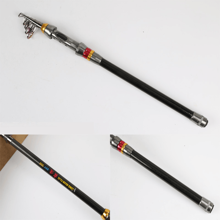 ZANLURE 1.8-3.6M Carbon Fiber Telescopic Fishing Rod Mini Portable Spinning Rod Sea Fishing Rod - MRSLM