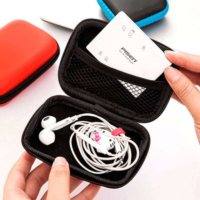 Headphone Cable Cell Phone Charger Data Cable Box Headset Storage Bag Organizer - MRSLM