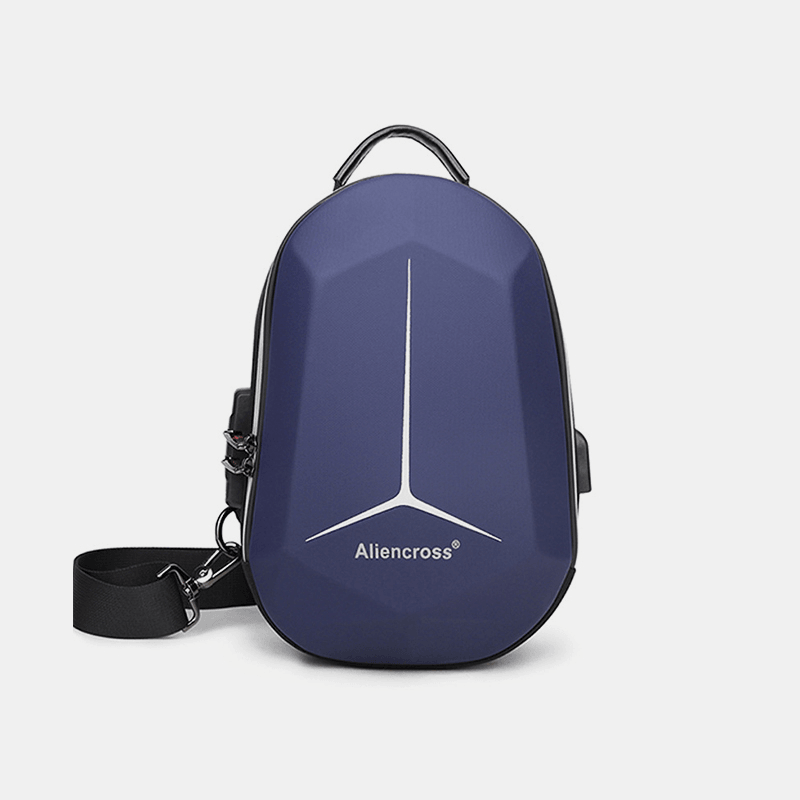 Men Large Capacity USB Charging Multi-Layers Waterproof Crossbody Bag Chest Bag Sling Bag - MRSLM