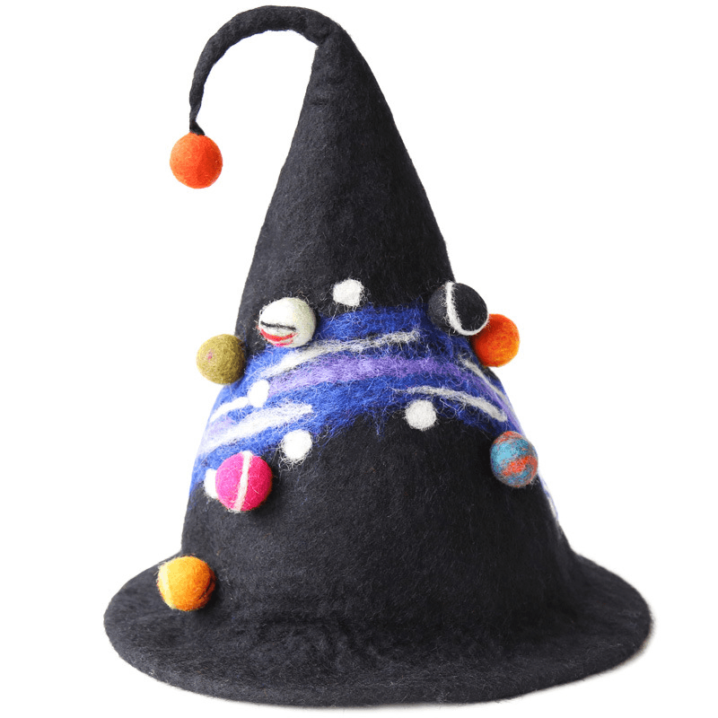 Halloween Harajuku Style Funny Street Spire Black Starry Hat Blue - MRSLM
