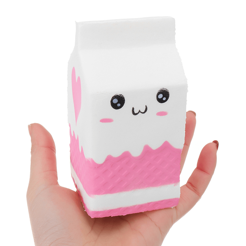 Squishy Jumbo Pink Milk Bottle Box 11Cm Slow Rising Soft Collection Gift Decor Toy - MRSLM