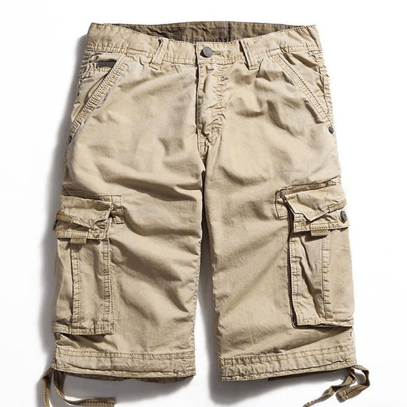 Outdoor Large Size Pure Cotton Washing Cargo Shorts Multi Pocket Casual Men'S Shorts - MRSLM