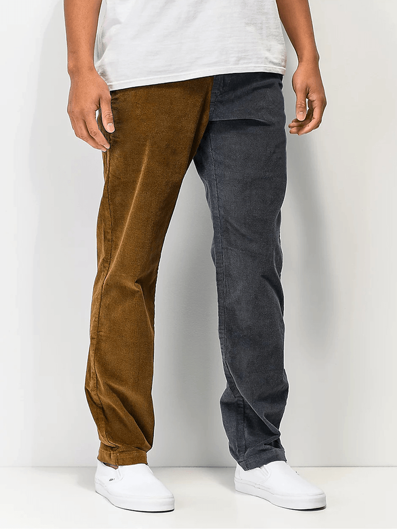 Mens Contrasting Color Pocket Ankle Length Cargo Pants - MRSLM