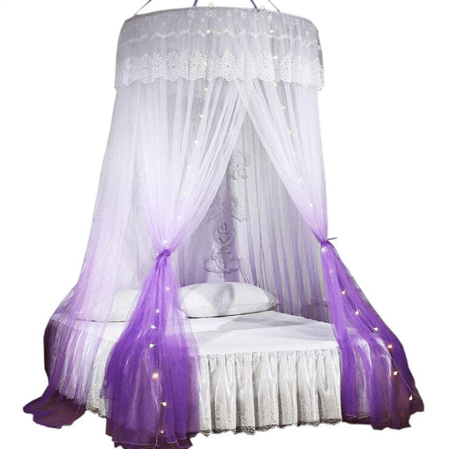 Ceiling-Mounted Mosquito Net Free Installation Home Dome Foldable Bed Canopy - MRSLM