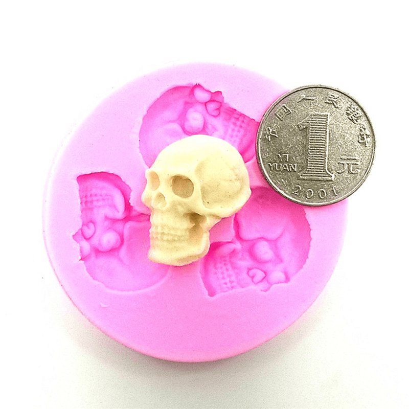 Skull Head Fondant Silicone Mould Skeleton Chocolate Mold Cake Decoration Tool - MRSLM