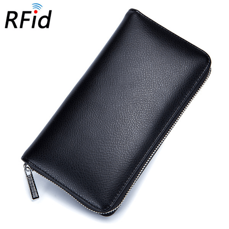 RFID Antimagnetic Genuine Leather 36 Card Slots Card Holder Long Wallet Purse for Women Men - MRSLM