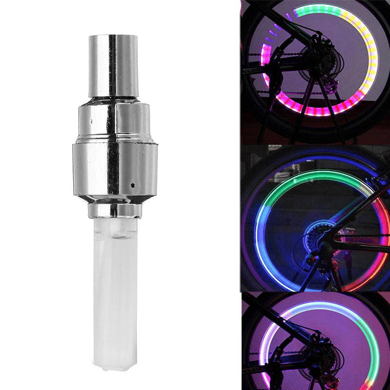 XANES Vibration Induction Bicycle Wheel Light Nozzle Spoke Light for Schrader Valve Woods Valve - MRSLM