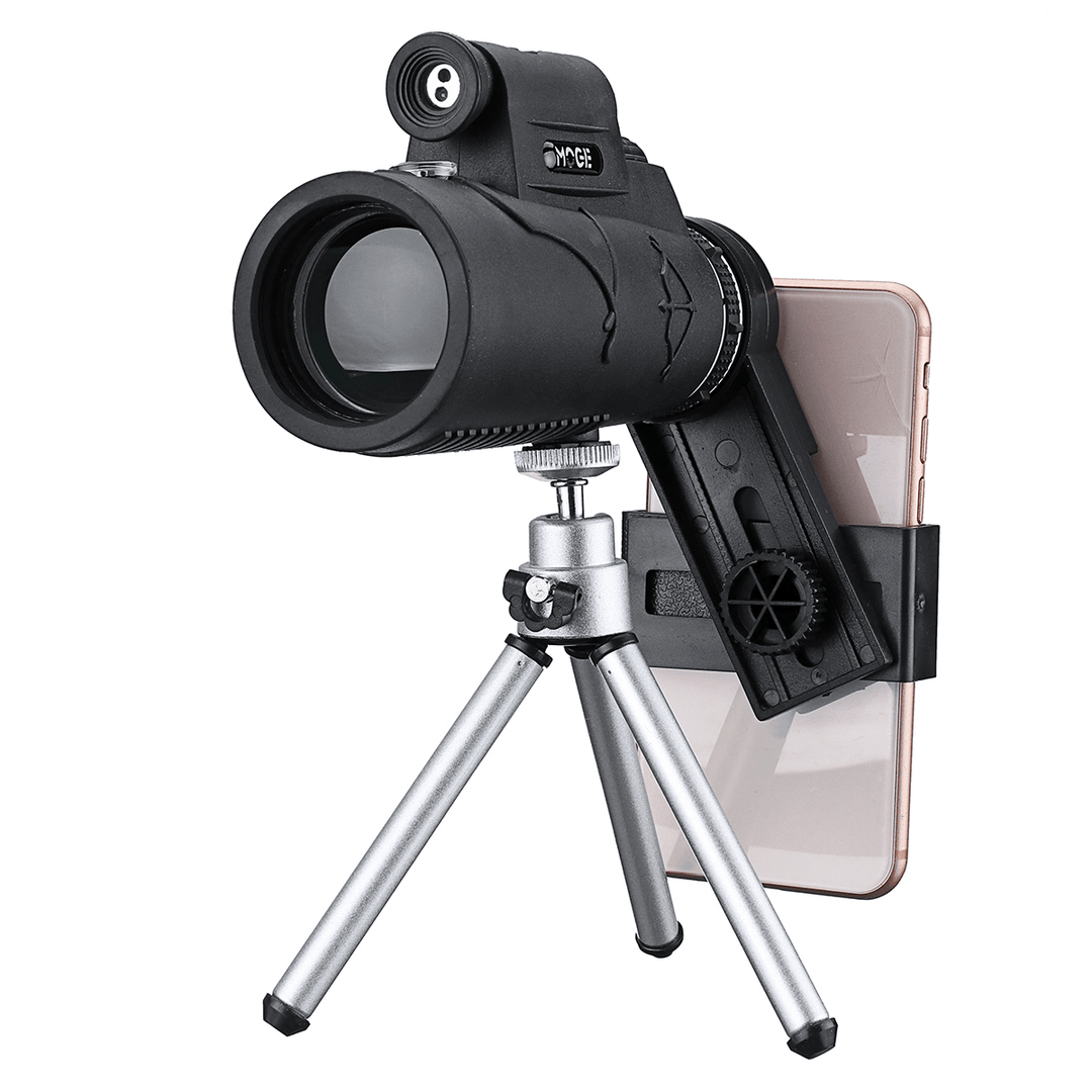 50×60 Outdoor Hiking Camping HD Optics Tripod Monocular Telescope Bird Watching with Laser Flashlight Phone Clip - MRSLM
