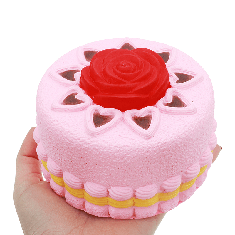 Squishy Rose Cake 12Cm Novelty Stress Squeeze Slow Rising Squeeze Collection Cure Toy Gift - MRSLM