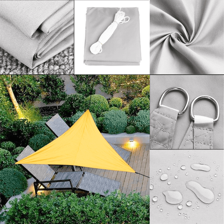 Sun Shade Sail Waterproof 420D Oxford Polyester Canopy Cover Awning Garden Yard Plant Protection - MRSLM