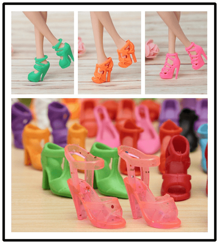 40 Pairs Different High Heel Shoes Boots Accessories Doll House - MRSLM