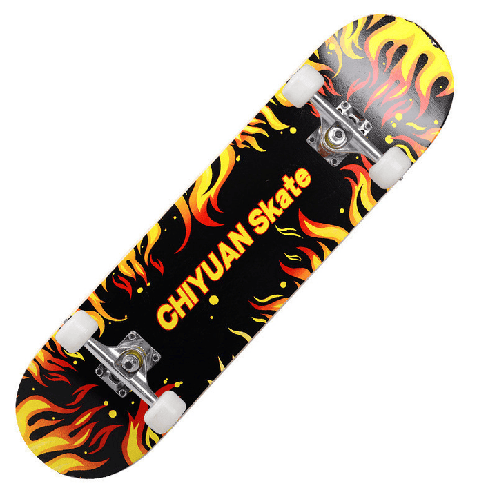 80X21Cm Double Kick Skateboard for Beginner＆Professional 3A Grade 7 Layers Maple with Non-Slip Emery Board Surface - MRSLM
