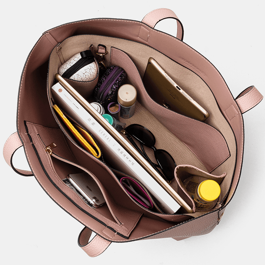 Women 2PCS Multi-Pocket Large Capacity Removable Key Multifunctional Handbag Tote - MRSLM