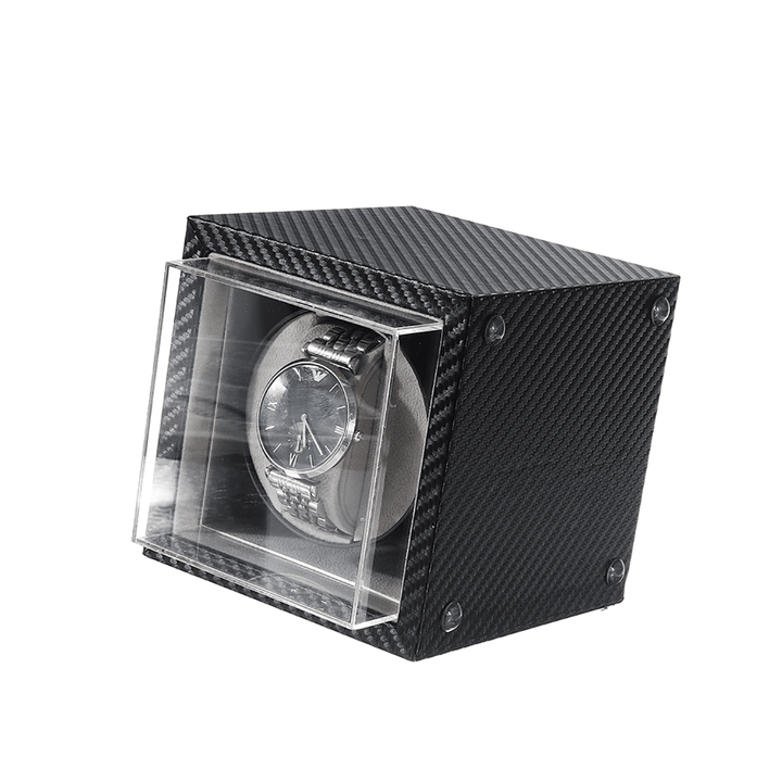 Automatic Watch Winder Case Mute Motor Carbon Fiber Watches Display Box Storage - MRSLM
