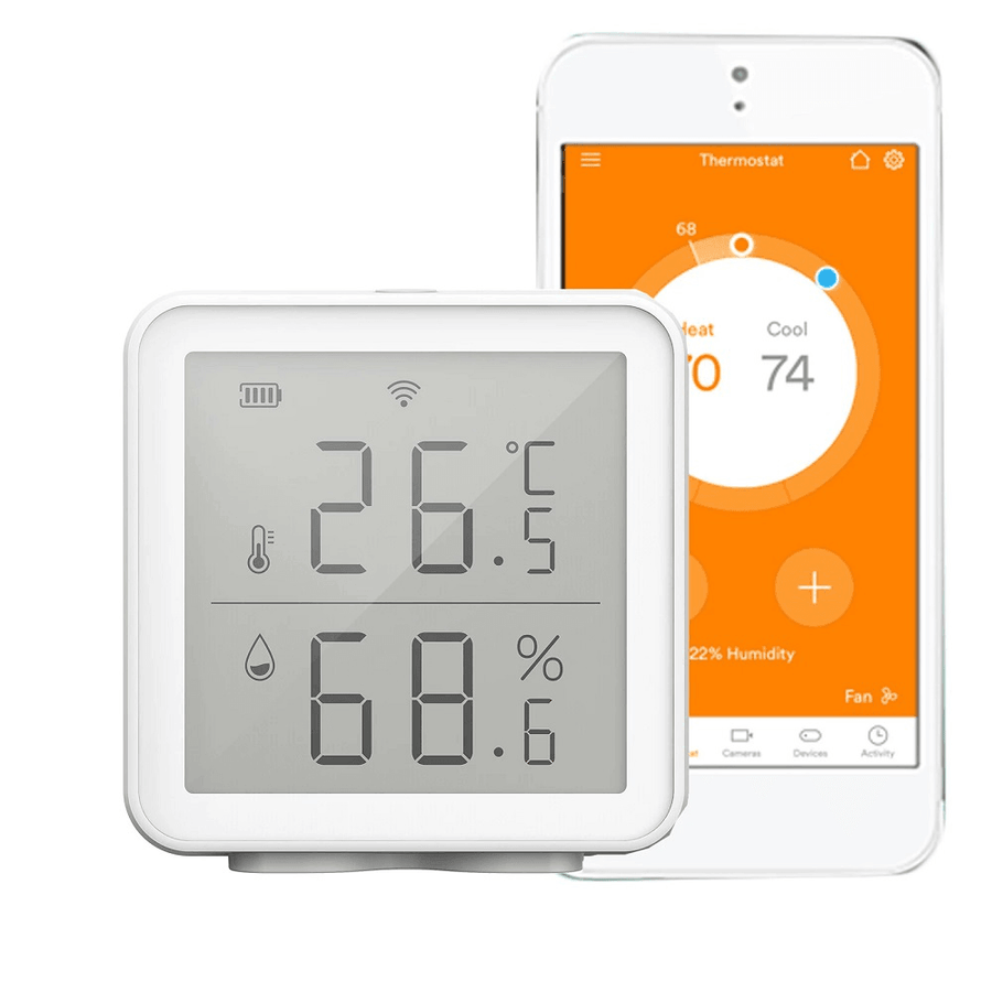 Wifi Smart Temperature Humidity Sensor Monitor Compatible with Alexa Google Assistant - MRSLM