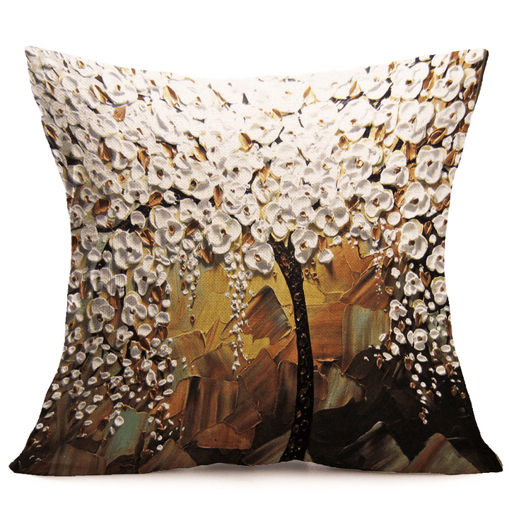 Honana 43X43Cm 3D Vintage Flower Elephant Cotton Linen Pillow Case Cushion Cover Home Car Decor - MRSLM